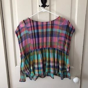Anthropologie Holding Horses Mina Plaid Top XS
